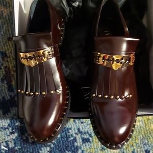 Ivy Kirzhner Barnaby Maroon Leather Loafers sz 10